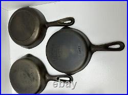 Lot 8 Wagner Ware And lodge Cast Iron Skillets Resale lot Restored