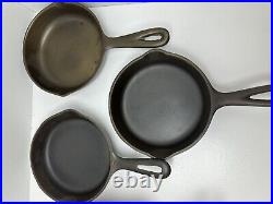 Lot 8 Wagner Ware And lodge Cast Iron Skillets Resale lot Restored