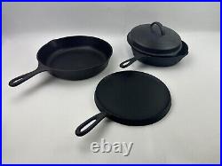 Lot Of 3 Vintage Wagner Ware Sidney O Cast Iron Skillet Pans With 1067 Lid