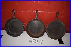 Lot of 10 VTG / Antique Griswold ERIE Cast Iron Skillets #9 / For Repair