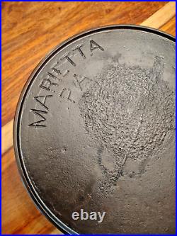 MARIETTA PA Cast Iron Skillet No. 9, Heat Ring, Fully Restored, Gate Mark