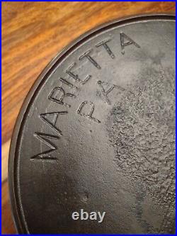 MARIETTA PA Cast Iron Skillet No. 9, Heat Ring, Fully Restored, Gate Mark