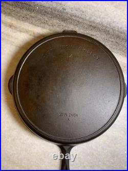MASSIVE HUGE EXTRA LARGE Cast Iron Fry Pan Skillet #14 15.25 Wagner Griswold
