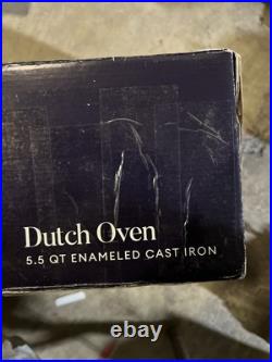 Made. In CookWare Dutch Oven 5.5 Qt Blue Enameled Cast Iron -Open Box/ Box Damage
