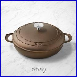 Made In Seasoned Cast Iron Braiser 3.5 Qt Covered Braising Pan with Lid