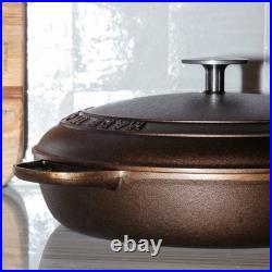 Made In Seasoned Cast Iron Braiser 3.5 Qt Covered Braising Pan with Lid