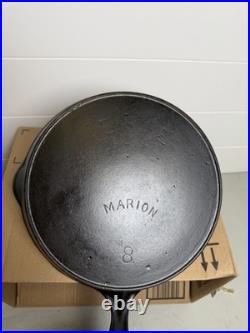 Marion Cast Iron #8 Cast Iron Skillet with ERIE Ghost Mark In Top Casting