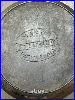 Martin Range & Stove Co #8 Cast Iron Hamburger Logo Skillet 1920-1950 Unmarked
