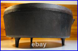 Massive Antique Lodge #14 Cast Iron Camp Dutch Oven Matching Coal Lid w Legs