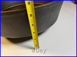 Massive Antique Lodge #14 Cast Iron Camp Dutch Oven Matching Coal Lid w Legs