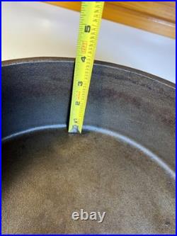 Massive Antique Lodge #14 Cast Iron Camp Dutch Oven Matching Coal Lid w Legs