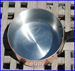 Mauviel 1830 1.75 qt Saucepan withLid, SS lined & cast iron handle, Made in France