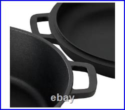 MegaChef 5 Quart Pre-Seasoned 2-in-1 Cast IronDutch Oven and MegaChef 5 Quart Pre-Seasoned 2-in-1 Cast IronDutch Oven and