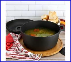 MegaChef 5 Quart Pre-Seasoned 2-in-1 Cast IronDutch Oven and