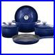 MegaChef 7 Piece Enameled Cast Iron Cookware Set in Blue