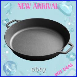 NEW 17 Inch Pre-Seasoned Cast Iron Skillet Dual Handle Camping Frying Pan