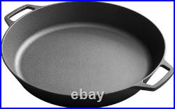 NEW 17 Inch Pre-Seasoned Cast Iron Skillet Dual Handle Camping Frying Pan