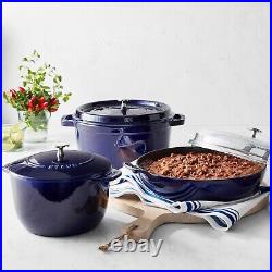 NEW 3.25-Qt Staub Heavy Enameled Cast Iron Petite Demi French Oven Sapphire