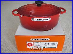 NEW IN BOX LE CREUSET 5 QUART CHERRY OVAL DUTCH OVEN WITH LID