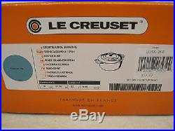 New In Box Le Creuset Turquoise 5.5 Quart Round Dutch Oven With LID