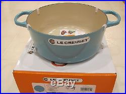 New In Box Le Creuset Turquoise 5.5 Quart Round Dutch Oven With LID