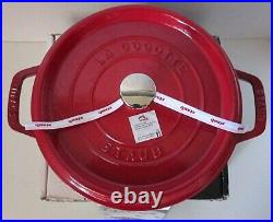 NEW IN BOX Staub 4-Quart Round Dutch Oven La Cocotte Red Enameled Cast Iron