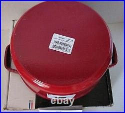 NEW IN BOX Staub 4-Quart Round Dutch Oven La Cocotte Red Enameled Cast Iron