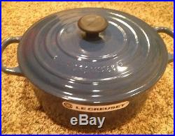 NEW LE CREUSET #28 7.25 QT ROUND CAST IRON ENAMEL FRENCH OVEN Ink Blue Exclusive