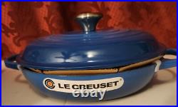 NEW Le Creuset 2.25 Qt Blue Round Dutch Oven 10.25 Enamel Cast Iron Pot Lid Fra
