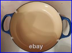 NEW Le Creuset 2.25 Qt Blue Round Dutch Oven 10.25 Enamel Cast Iron Pot Lid Fra