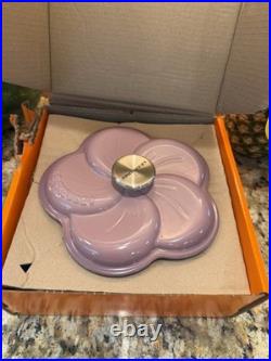 NEW Le Creuset Cast Iron Traditional Floral Cocotte Petal Oven 2.25qt MAUVE PINK