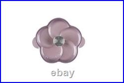NEW Le Creuset Cast Iron Traditional Floral Cocotte Petal Oven 2.25qt MAUVE PINK