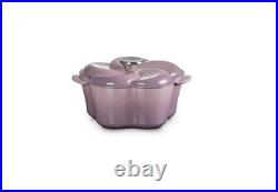 NEW Le Creuset Cast Iron Traditional Floral Cocotte Petal Oven 2.25qt MAUVE PINK