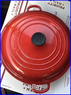 NEW Le Creuset Enameled Cast-Iron Large CHILI Red Braiser Dutch Oven & Lid 5 qt