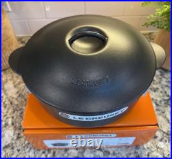 NEW Le Creuset Legumier 4 qt Heritage Round Dutch Oven Cast Iron #24 Matte Black