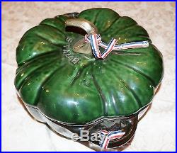 NEW Staub 5 Qt GREEN PUMPKIN COCOTTE Rare Basil Cast Iron Enameled Dutch Oven