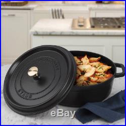 NEW Staub Black Round Shallow Cocotte 26cm