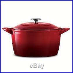 NEW Tramontina Enameled Cast Iron 6.5 Qt Covered Round Dutch Oven Red