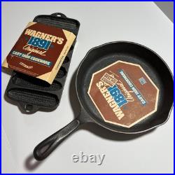 NEW Wagner's 1891 Original Cast Iron Skillet 10.5 Inch and Cornbread Pan Set