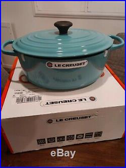 NEW with Box Le Creuset Turquoise 6 3/4 Qt 6.75 Qt (6.3L) Oval Dutch Oven