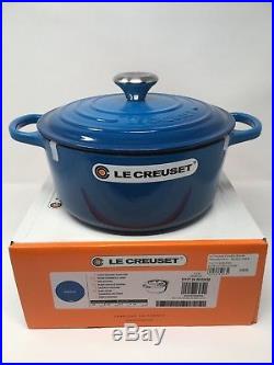 NIB Le Creuset Cast Iron 4 1/2-qt Round Dutch Oven Marseille Blue