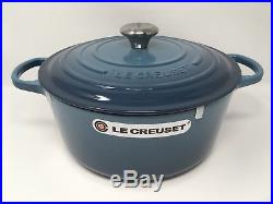 NIB Le Creuset Cast Iron 7 1/4-qt Round Dutch Oven Marine Blue