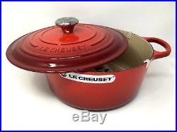 NIB Le Creuset Cast Iron 7 1/4-qt Round French (Dutch) Oven Cherry Red