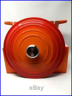 NIB Le Creuset Cast Iron 7 1/4-qt Round French (Dutch) Oven Flame Orange