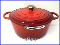 NIB Le Creuset Cast Iron 9-qt Round French (Dutch) Oven Cherry Red