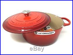 NIB Le Creuset Cast Iron 9-qt Round French (Dutch) Oven Cherry Red