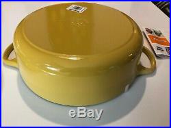 NIB Le Creuset Enamled Cast-Iron 6.75 Qt Risotto Pot-Quince yellow