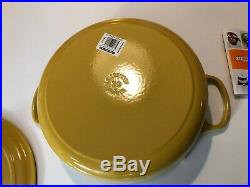 NIB Le Creuset Enamled Cast-Iron 6.75 Qt Risotto Pot-Quince yellow