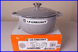 NIB Le Creuset Signature Cast Iron 2 3/4 qt Round Dutch Oven mist gray 20 cm