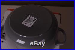 NIB Le Creuset Signature Cast Iron 2 3/4 qt Round Dutch Oven mist gray 20 cm